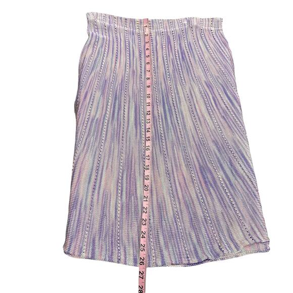 Pastel Crochet Two Piece Midi Skirt Set Y2K Lavender Handmade Matching Knitwear - Picture 13 of 16